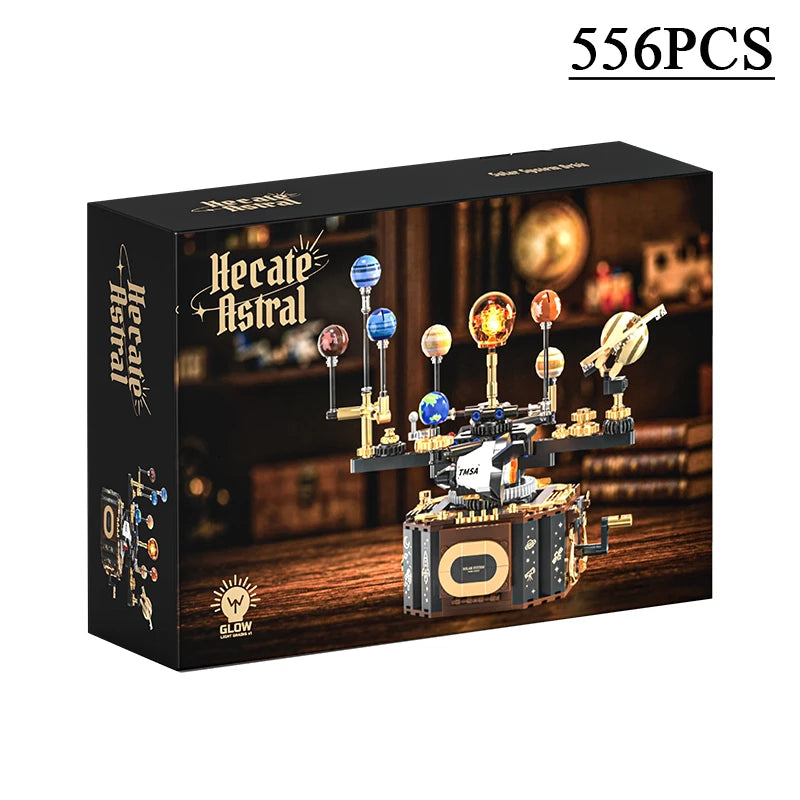 Creative 556Pcs Solar System Orbit Universal Voyage Building Blocks City Mechanical Space Galaxy MOC Bricks Education Toys Gift