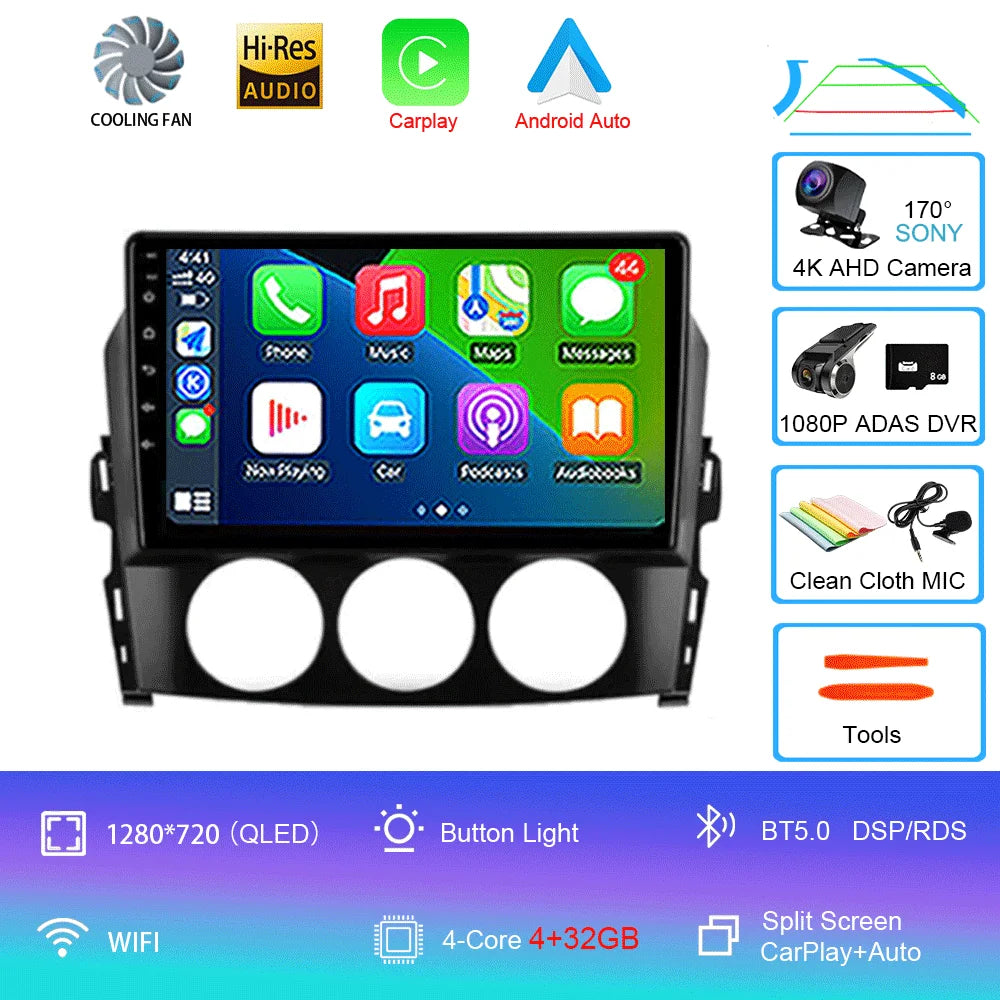 Android 16 Auto Car Radio Video Multimedia Player For Mazda Mx5 2005 - 2012 Navigation GPS Autoradio Head Unit Monitor Carplay