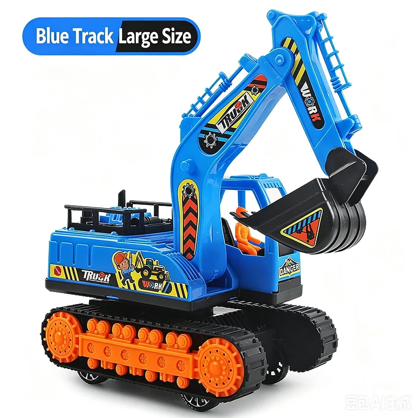 Large-Scale Boys Excavator Toy Car Inertia Baby Engineering Vehicle Digging Machine Model Children's Playset