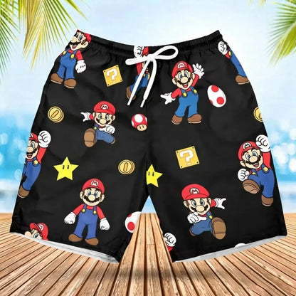 2026 Summer Men's Women's Quick-Drying Beach Shorts Luigi Yoshi Printed Shorts for Beach Swimming Pools Gyms and Outdoor Sport