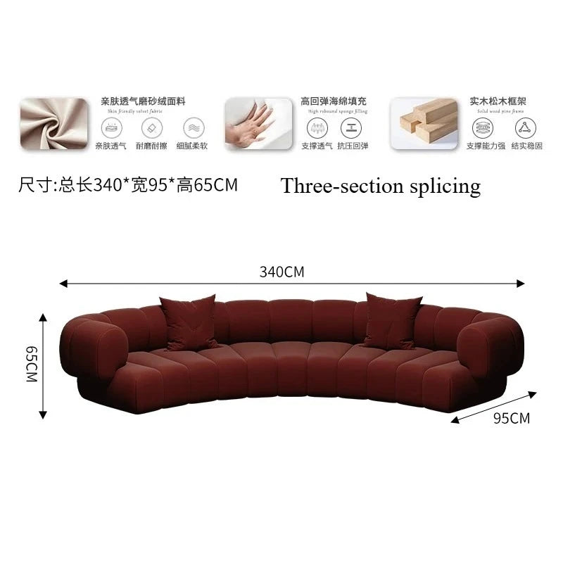 Nordic Semi Circular Arc Sofa Modern Designer Beauty Salon Reception Office Sofa Hotel Rest Area Office Furniture Transat FYOS