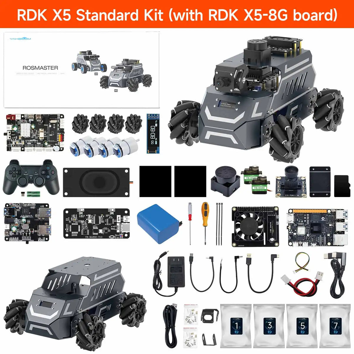 ROSMASTER M1 AI Large Model Embodied Intelligence Educational Robot Support 3D Depth Vision Jetson/Raspberry Pi/RDK X5 Control