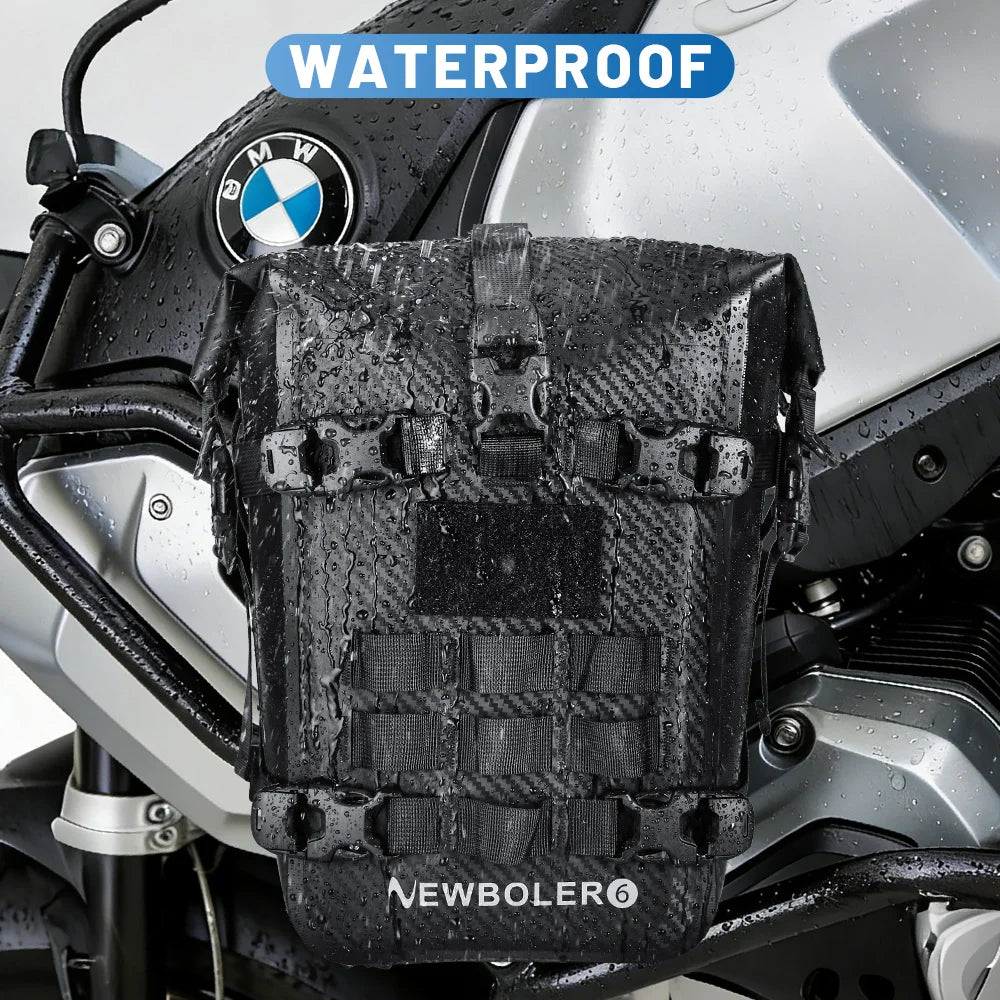 NEWBOLER 8/10L Motorcycle Bumper Bag Waterproof Frame Crash Bar Pack Outdoor Cycling Tool Placement Bag With Inner Support Board