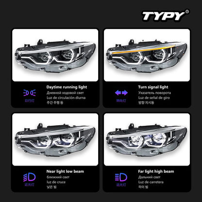 Car Headlights For BMW 4 Series M4 F32 Headlights 2013-2019 Upgraded LED Headlamps Dynamic Turn Signal Lamp DRL Car Assembly