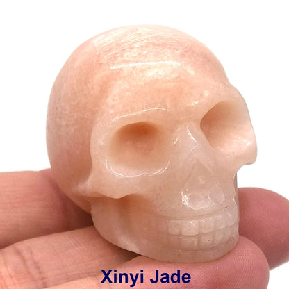 Wholesale 1.5" Natural Stones Crystal Skull Statue Amethyst Quartz Tiger Eye Carved Ore Mineral Crystals Figurine Home Decor