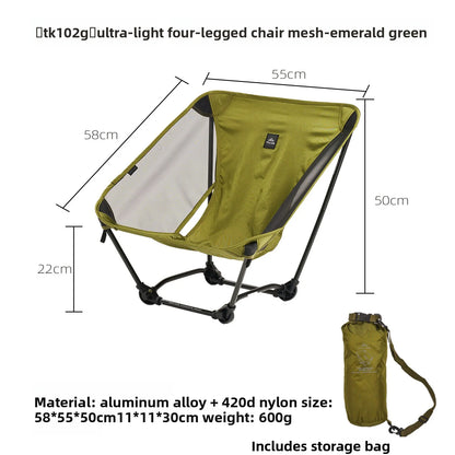 TILLAK 650g Ultralight Ground Chair 7075 Aluminum Alloy 1000D Cordura Fabric Foldable Camping Chair for Outdoor Hiking Fishing
