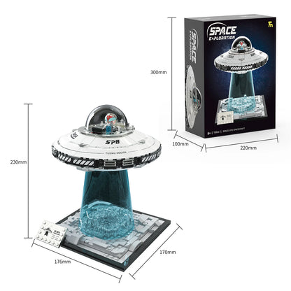 UFO Flying saucer Building block Alien Ship Spacecraft Astronaut Creative assembly ornament puzzle toy boy gift