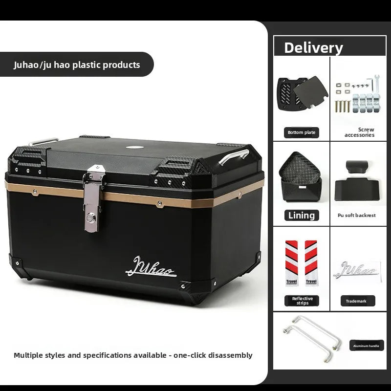 68L Electric Vehicle Trunk Large-Capacity Universal Motorcycle Tail Box Waterproof Electric Bike Delivery Storage Box