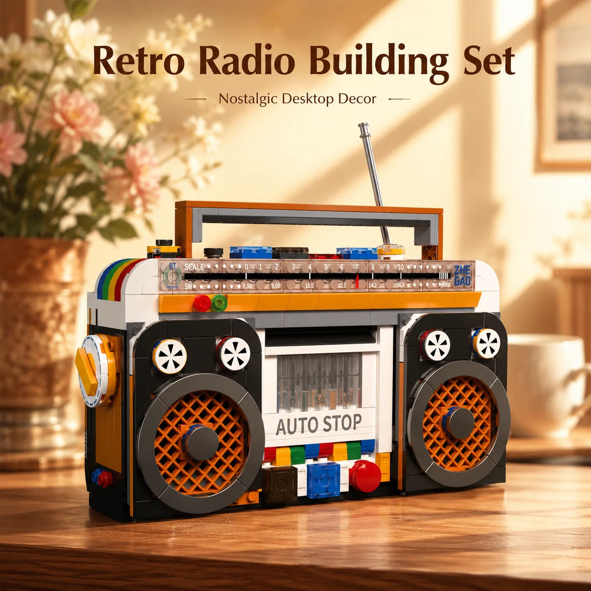 554PCS Color Radio Model Building Blocks Retro Small Home Appliances Assembly Bricks DIY Toys Desktop Deco Adult Holiday Gift