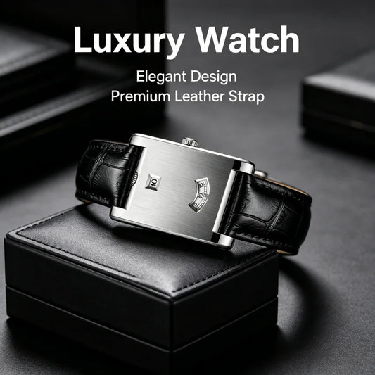 Square Brand Genuine Watch Men's Retro 2026 New Style Light Luxury Gift High Quality Trend Fashion Gold Simple Quartz Watch