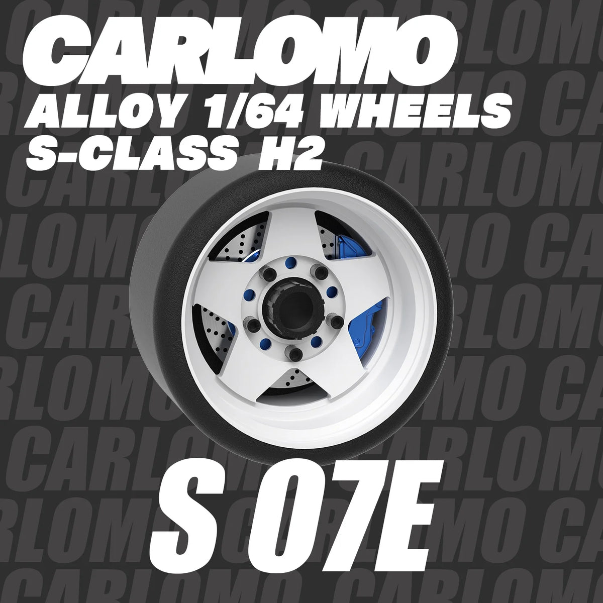 Carlomo S-Class Brand New 1/64 Alloy Wheels Rubber Tires with Brake Disc Assembly Rims for Model Diecast Car for model cars
