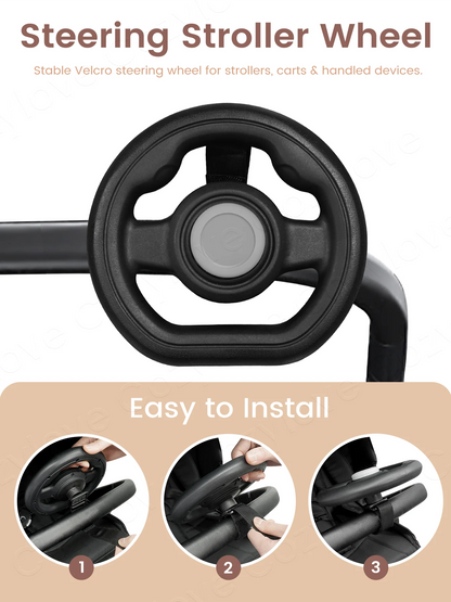 Stroller Steering Wheel Toy | 360° Rotatable Interactive Car Driving Toy for Toddlers, Fits Most Strollers