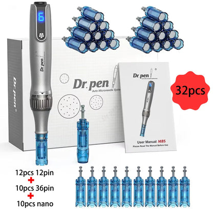 Dr Pen Ultima M8S-W With Needles gifts Wireless Professional MTS Derma Pen For BB Glow Beauty Salon Machine needle length 0.25mm