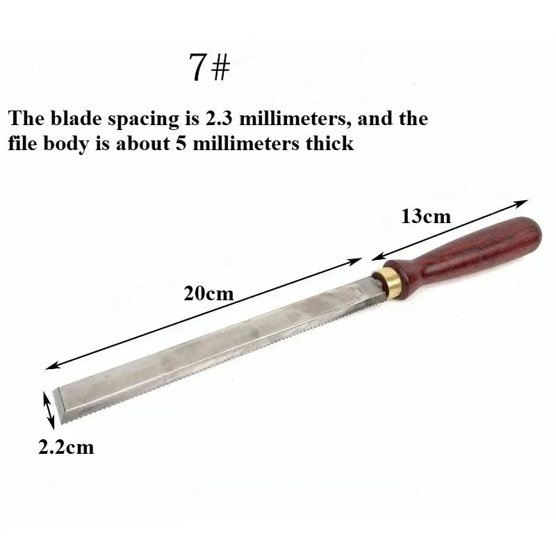 White Steel Flat Bottomed File Wooden Groove Polishing Special High Foot File Knife Set Woodworking Handmade Fine Polishing File