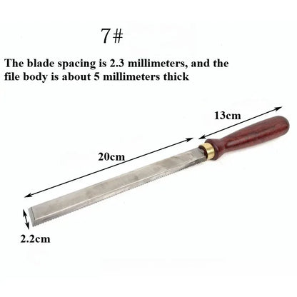 White Steel Flat Bottomed File Wooden Groove Polishing Special High Foot File Knife Set Woodworking Handmade Fine Polishing File