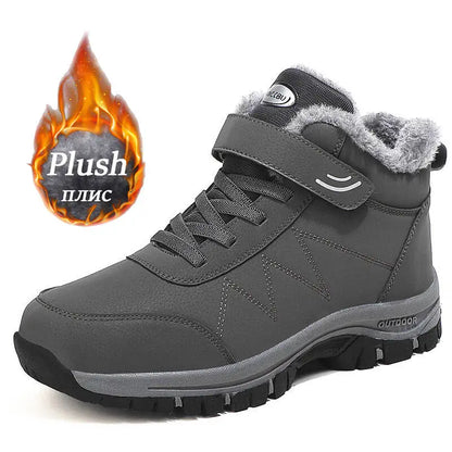 Winter Men Boots Microfiber Leather Snow Boots Man Plush Warm Causal Shoe Waterproof Men Boots Male Sneakers Spring Ankle Boots