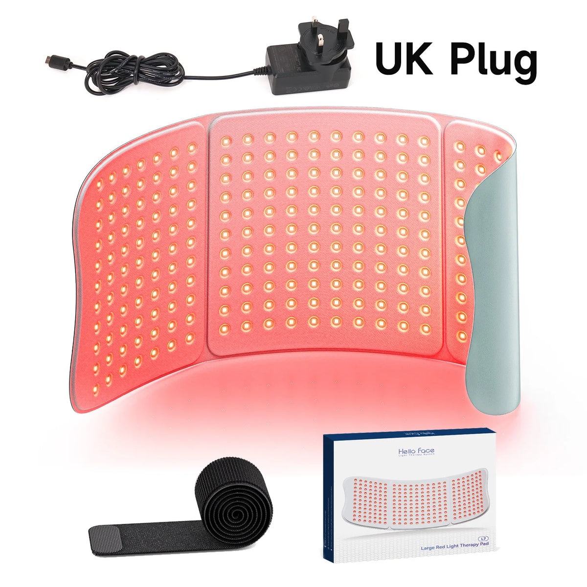 510K/CE Red Light Therapy Pad 660nm 850nm for Body Pain Relief, Large 30x12inch Mat with Timer - Hello Face L7 Tri-Chip