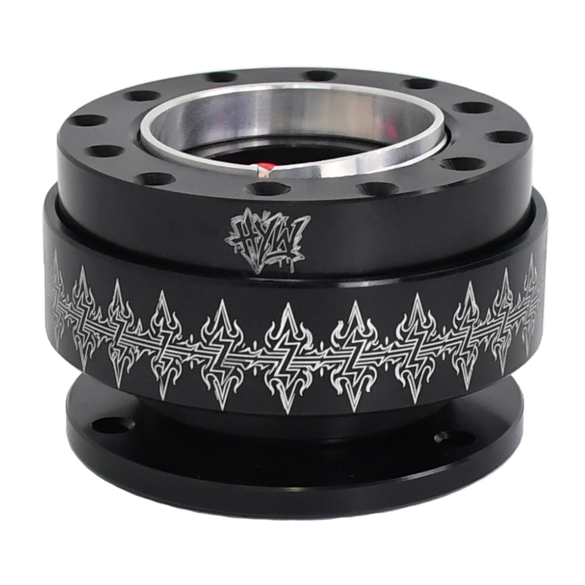 HYW Steering Wheel Quick Release Black Metal Laser Print Patterns Universal Drift Car Racing JDM Car Modification Parts