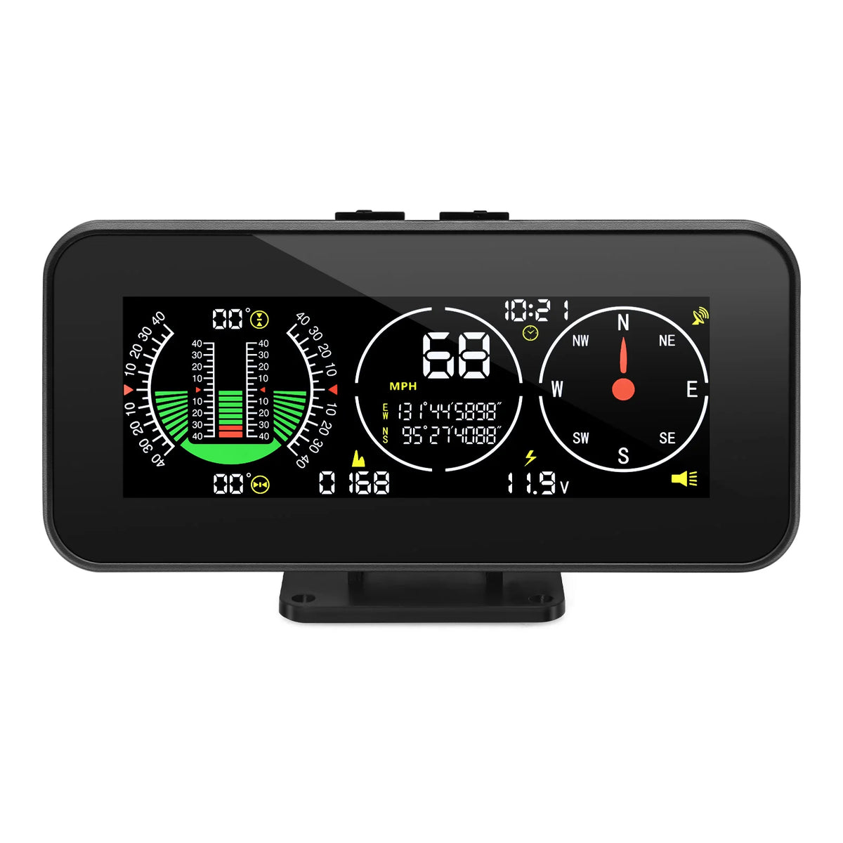 X91-WZ GPS TPMS Tire Monitor Inclinometer Gague Top View Angle Inclinometer Digital Car Compass Overspeed Alarm Car Speedometer