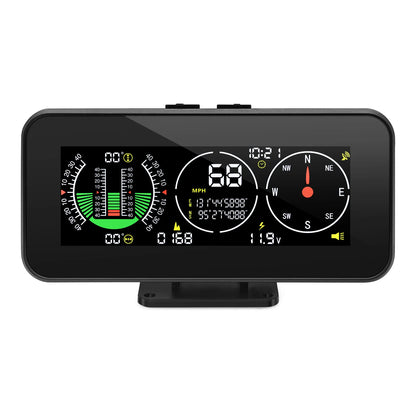 X91-WZ GPS TPMS Tire Monitor Inclinometer Gague Top View Angle Inclinometer Digital Car Compass Overspeed Alarm Car Speedometer