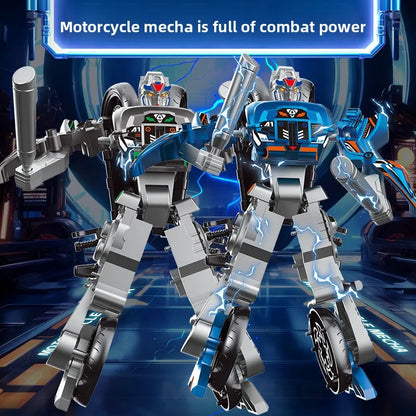 Deformed Motorcycle Robot Model Toy Educational DIY Bimorph Transformation Robot Gift