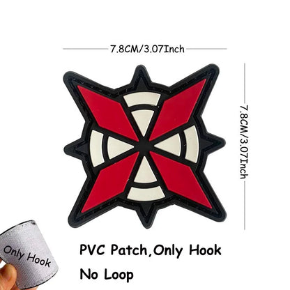 1PC,2PCS/ Umbrella Corporation PVC Rubber Morale Emblem,Biohazard Insignia Applique Embroidered patches,Tactical Backpack Badges