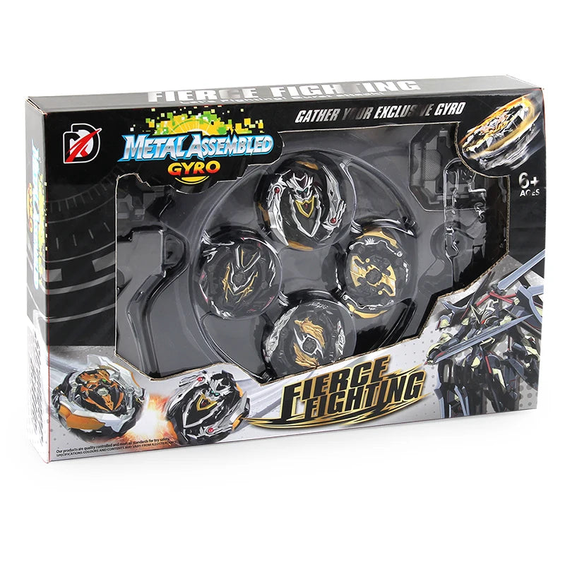Black Limited Color Gyro 4PCS Spinning Top Toys Set