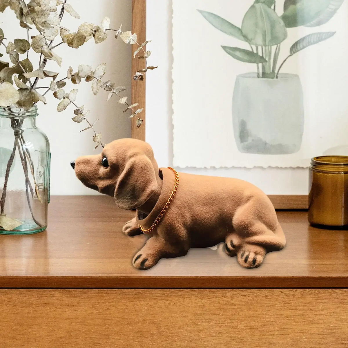 Bobble Head Dog Figure Car Decoration Cute Nodding Heads Puppy Ornament Creative Shaking Head Dog Toy for Vehicle Interior Decor