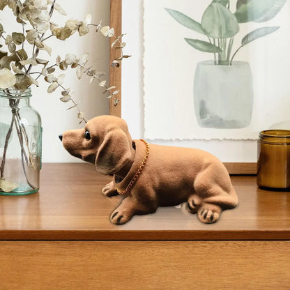 Bobble Head Dog Figure Car Decoration Cute Nodding Heads Puppy Ornament Creative Shaking Head Dog Toy for Vehicle Interior Decor