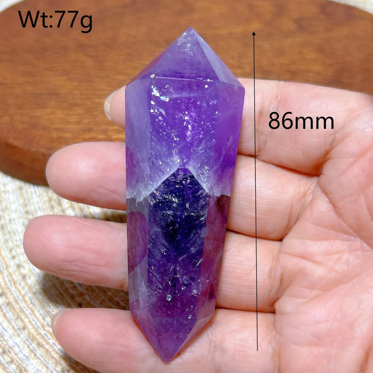 Natural Crystal Two Color Amethyst Double Point Tower Healing Rainbow High Quality Gemstones Energy Home Decorations Gift