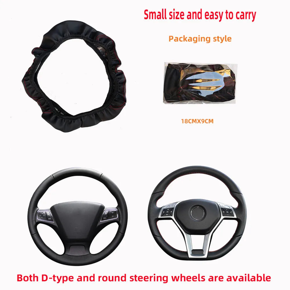 PU leather three-dimensional embossed hand-shaped massage car rimless steering wheel cover for 14.5 - 15 inch car interiors