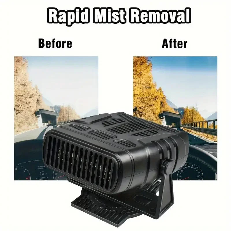 12V 24V Car Heater Fan With Adjustable Angle, Warm And Cool Air Modes, Windshield Defogger And Defroster For Cars And Trucks