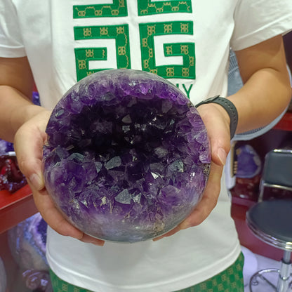 Naturally Formed! Uruguayan Amethyst, Purple Crystal, Geode Opening Laugh, Mineral Reiki, Healing, Wealth