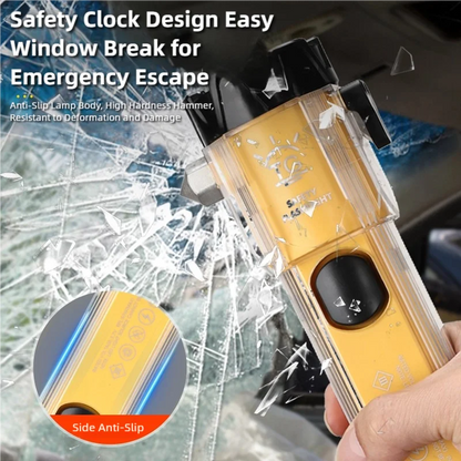 TINSOL Multifunctional Flashlight Car Safety Hammer Outdoor Emergency Flashlight Rescue Portable Self-Defense Flashlight
