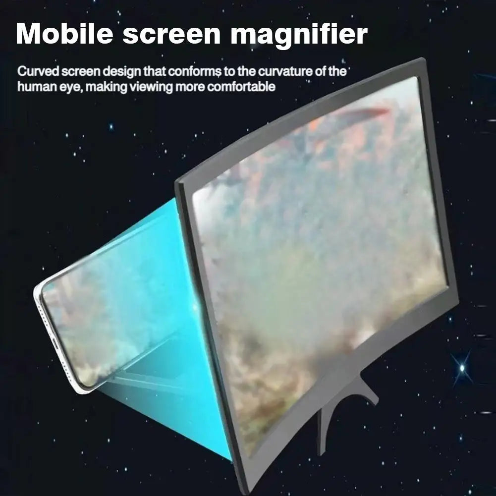 12 Inch Curved Mobile Phone Screen Magnifier HD Video Enlarger Foldable Portable Cell Phone Projector Eyes Protection