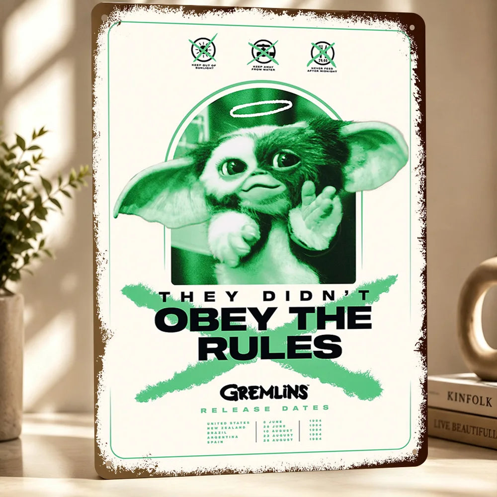 Gremlins Aluminum Posters Customized Metal Tin Sign Vintage Premium Dramatic Screen Scene Wall Art For Film Fans And Theaters