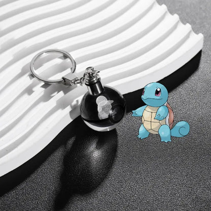 Pokemon Crystal Ball 3D Pikachu Mewtwo Mew Gengar Night Light Pokeball Crystal Keychain Anime Action Figure Toy Birthday Gift