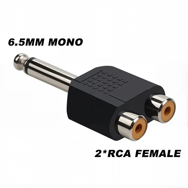 5Pcs Stereo 1/4" Male Plug to RCA Female Jack 6.35mm 3.5mm Audio Mono Adapter Connector Conversion Plug TS for Home KTV