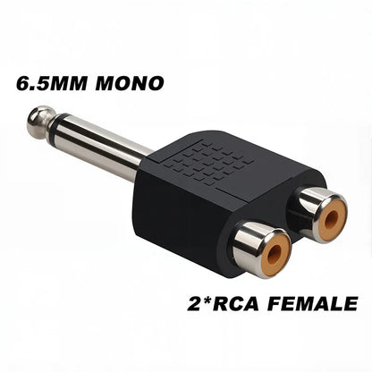5Pcs Stereo 1/4" Male Plug to RCA Female Jack 6.35mm 3.5mm Audio Mono Adapter Connector Conversion Plug TS for Home KTV