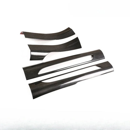For Porsche Macan Real Dry Carbon Fiber Interior Decoration Welcome Pedal Built-in Door Sill Strip Modification Accessories