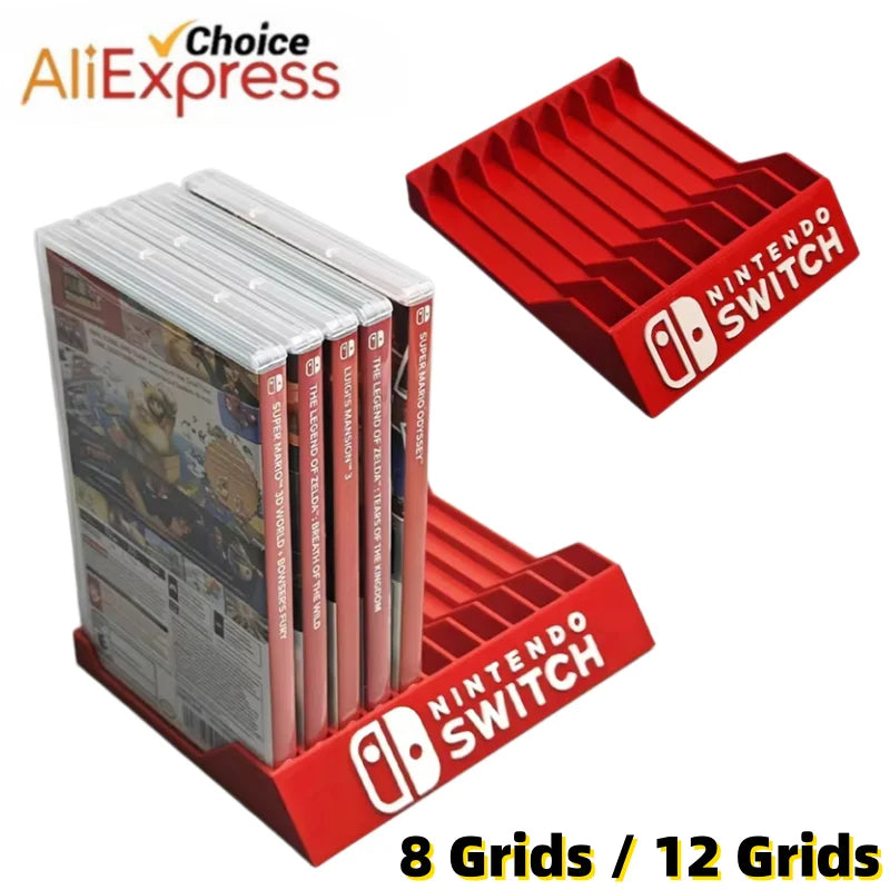 New For Switch Game Card Case Desktop Card Box Holder Game Disc Cassette Storage Bracket Storage Box，8 And 12 Compartments