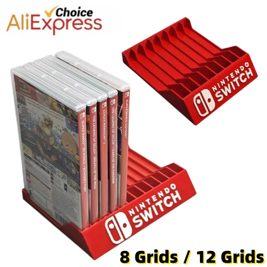 New For Switch Game Card Case Desktop Card Box Holder Game Disc Cassette Storage Bracket Storage Box，8 And 12 Compartments