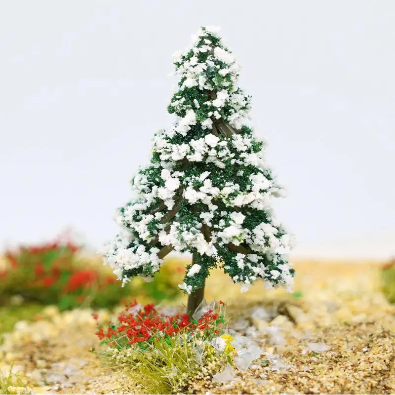 Xmas Christmas Decoration 5 Sizes Of Mini Snow Pine Model Scenery Trees For Winter Ornaments Crafts Home