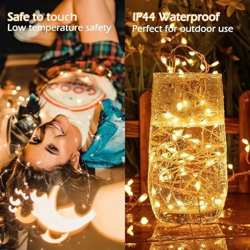 50/100/200LED Firecracker Firefly Lights with Remote Waterproof  Cluster String Lights for Bedroom Window Christmas Tree Decor