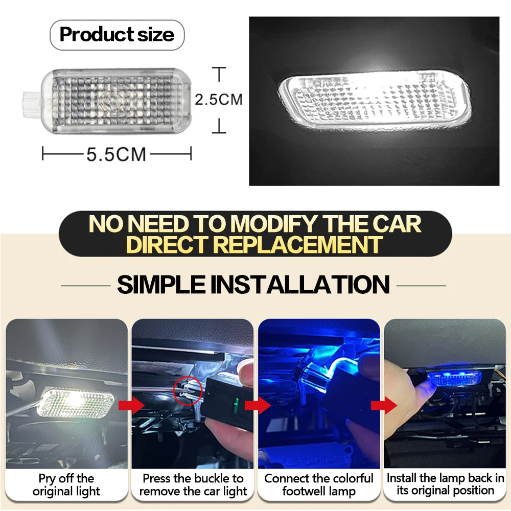 LED Car Interior Atmosphere Lamp Footwell Light Decoration Accessories For Porsche Macan 95B Cayenne 9YA 957 955 Boxster 987 911