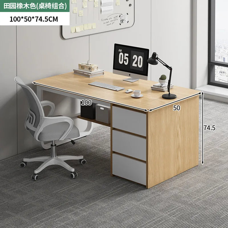 Bedroom Computer Desk Desktop Desk Chair Combination With Drawers Office Desks White Gaming Workstations Escritorio Furniture