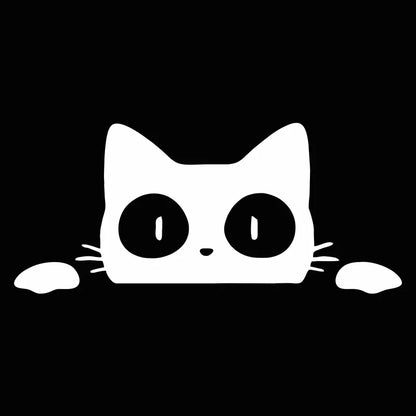 G154 1Pcs Universal Surprise Cat Peeking StickelBlack/White Funny Vinyl Decal Car StylingDecoration Accessories