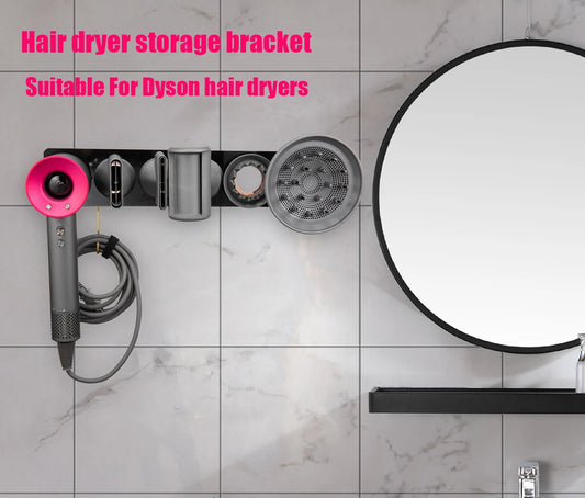 Suitable for Dyson Hair Dryer Bracket, Punching Free Hanging Rack, Bathroom Wall Mounted Storage Rack, Hair Dryer Storage Rack
