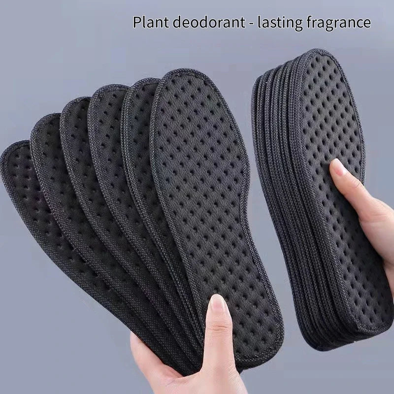1Pair Bamboo Plant Deodorant Running Sports Insole Charcoal Antibacterial Shoes Insoles for Feet Thick Shock Absorbing Shoe Sole