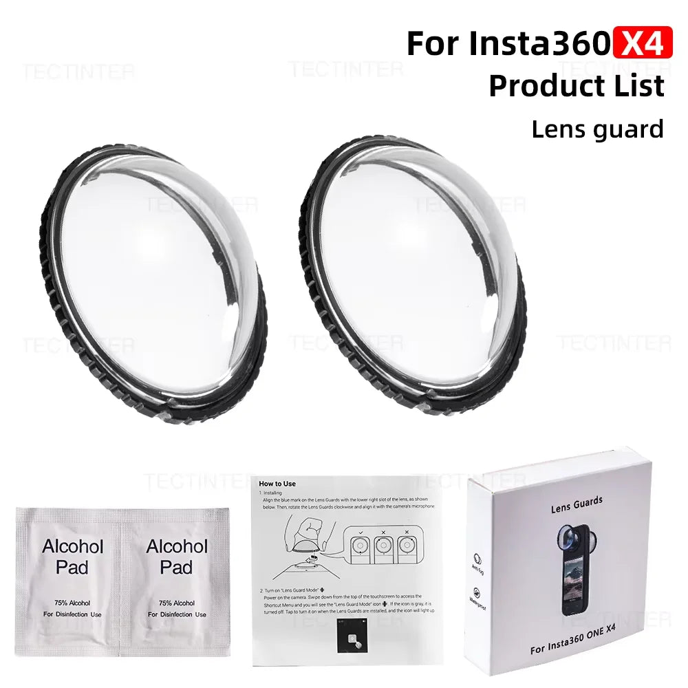 Screen Protector For Insta360 X4 X5 Tempered Glass Film Lens Guard Cap Protective Kit 360°Video Camera Accessores Anti-Scratch